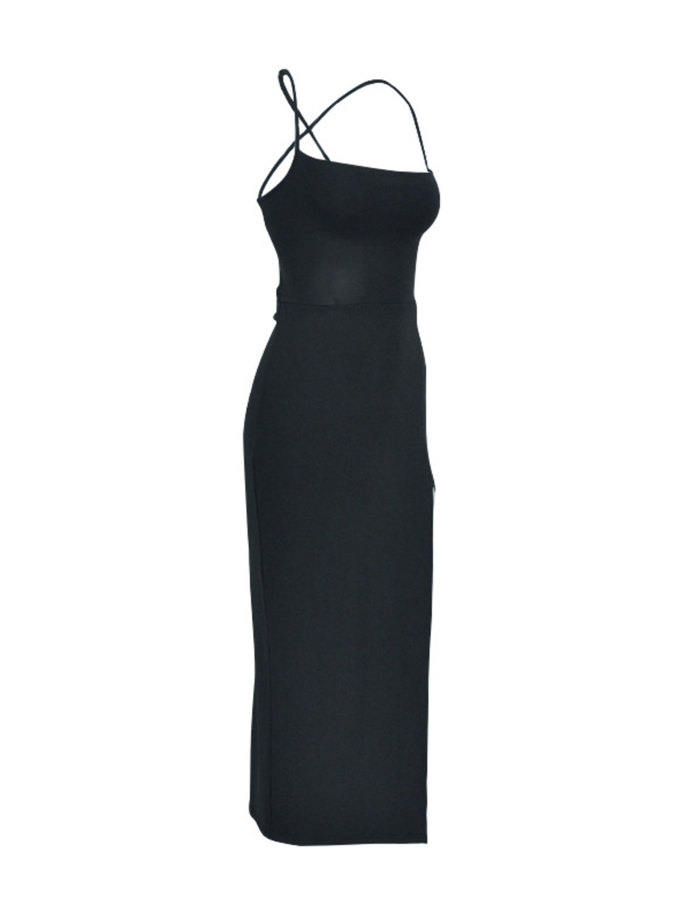 Sculpt Tie-Up Bodycon Dress – High Slit Edition