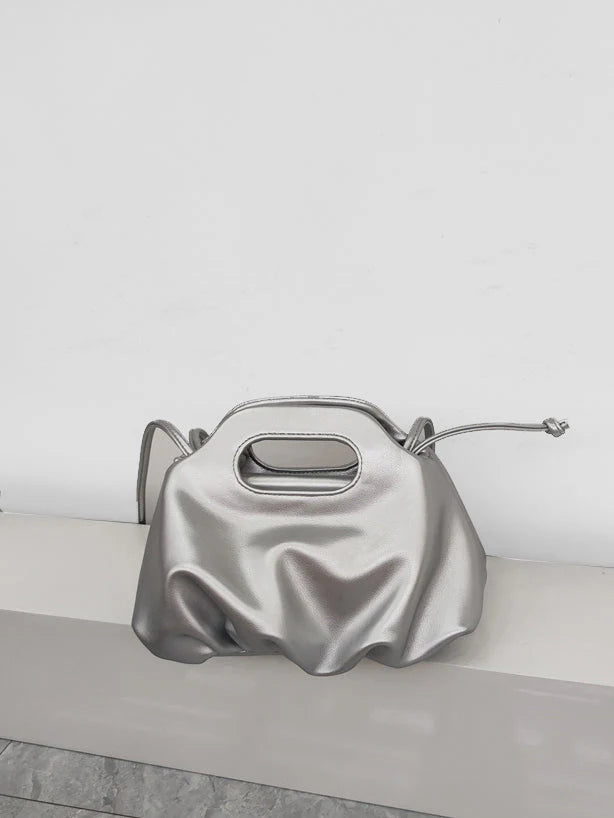 Pure Color Versatile One-Shoulder Crossbody Handbag Silver ONE SIZE