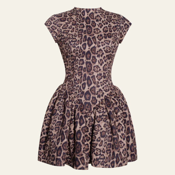The Sanremo Structured Leopard Mini Dress