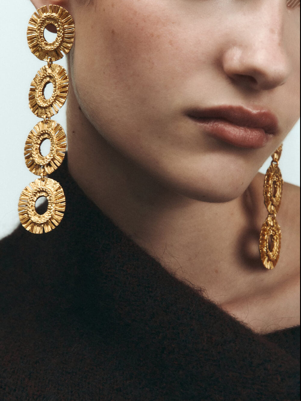 Boucles d'oreilles en métal à plusieurs couches