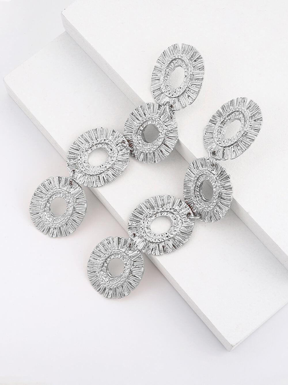 Boucles d'oreilles en métal à plusieurs couches