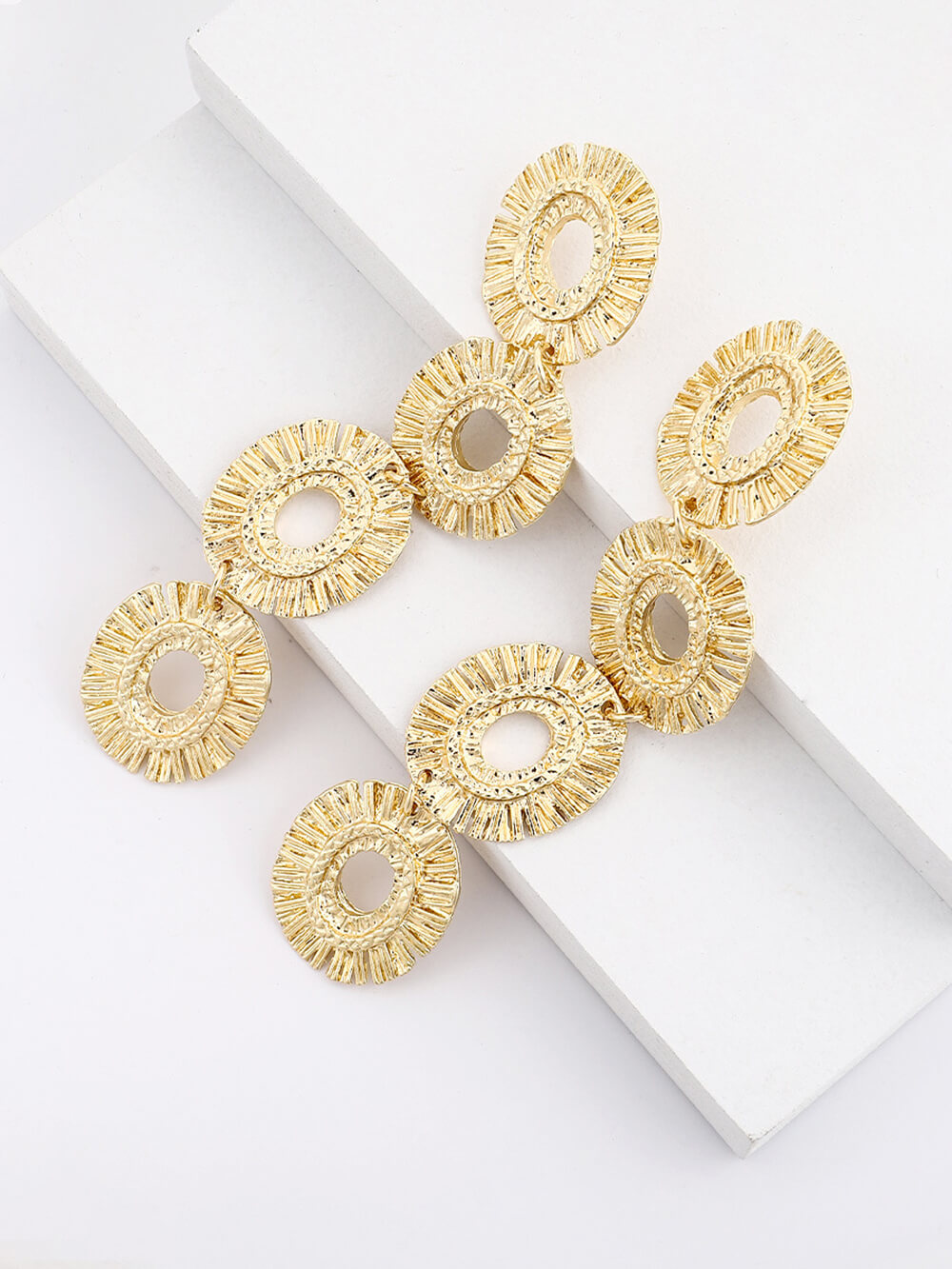Boucles d'oreilles en métal à plusieurs couches