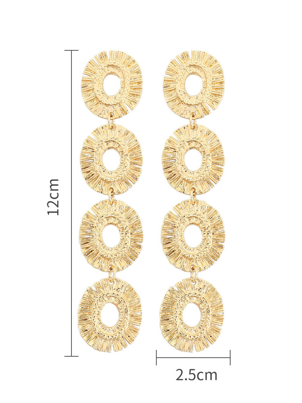 Boucles d'oreilles en métal à plusieurs couches