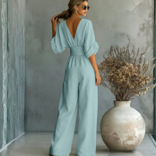 The Capri Wide-Leg Linen Jumpsuit