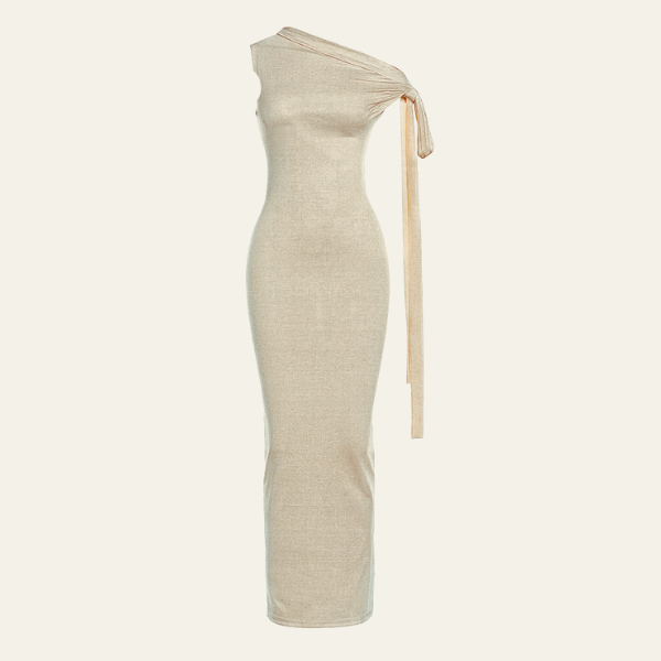 The Valencia Evening One-Shoulder Slim Dress