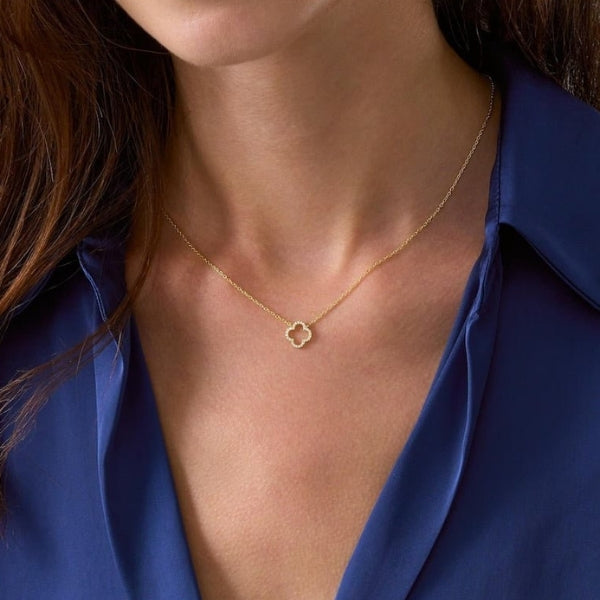 The Capri Pavé Clover Necklace