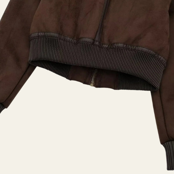 The Aspen Faux-Shearling Collar Bomber Jacket