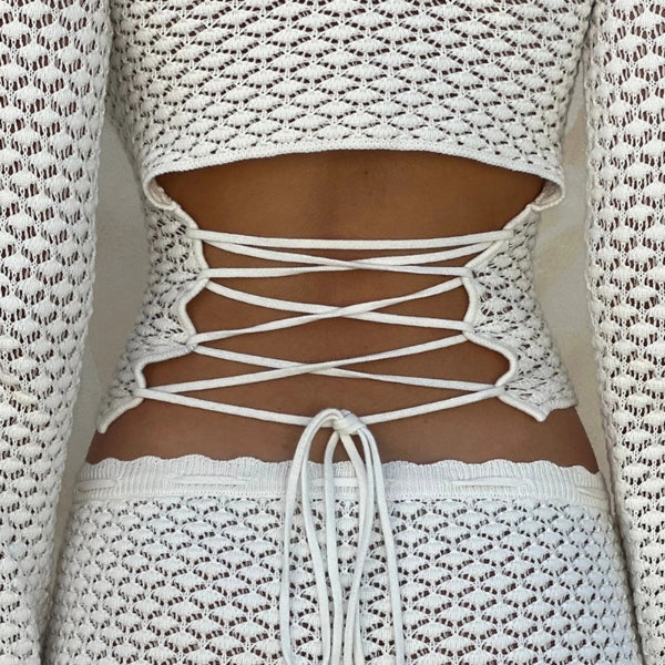 The Santorini Lace-Up Crochet Set
