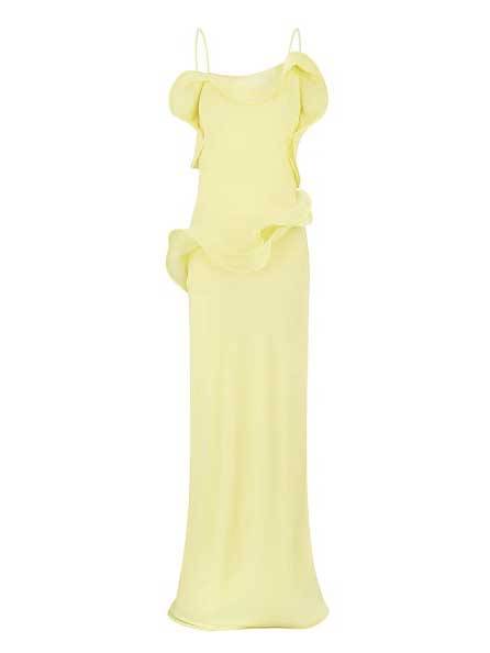 Robe longue slim à ourlet bouclé ludique