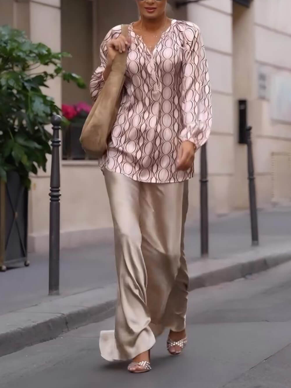 Retro Satin A-Line Maxi Skirt