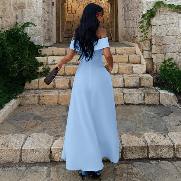 The Santorini Off-Shoulder Maxi Dress