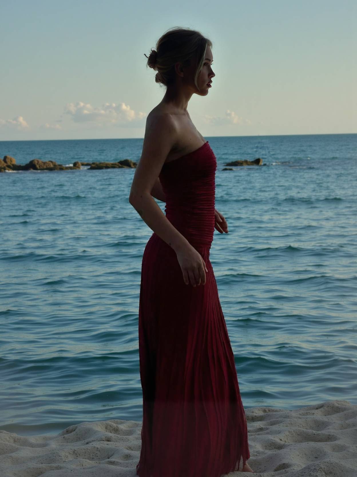Slim-Fit Maxikleid aus Strick mit Tube-Top