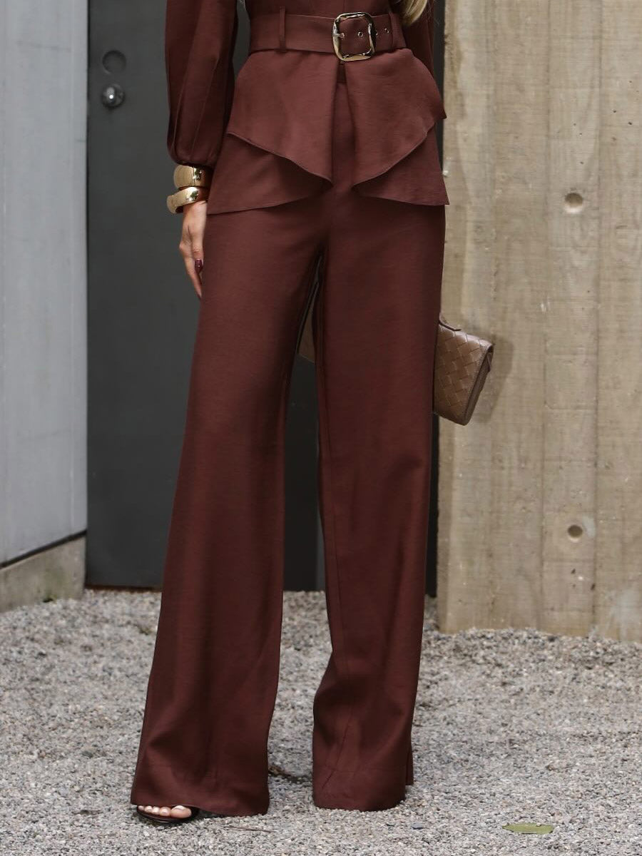 Fashionable Casual High-waist Wide-leg Pants