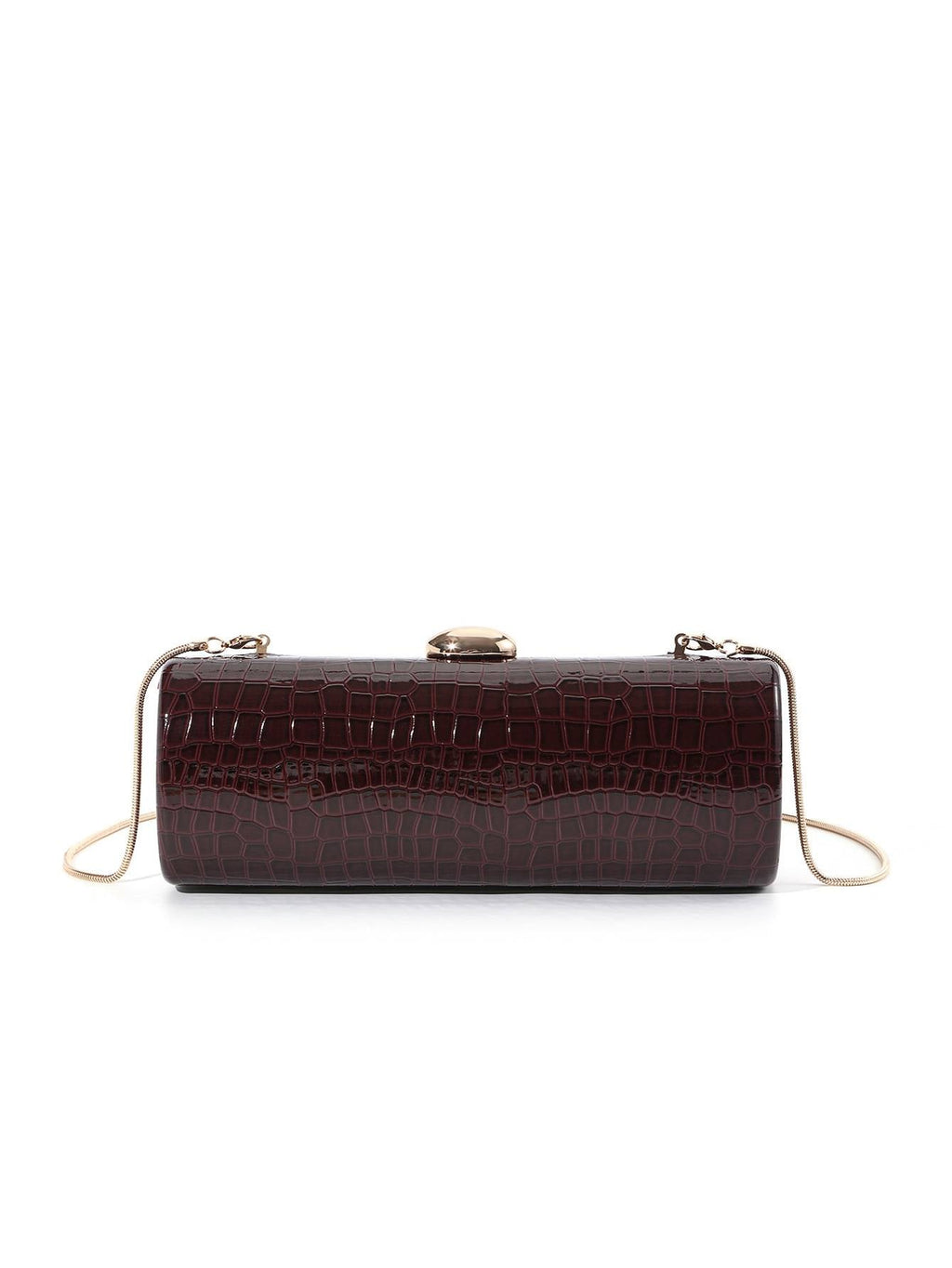 Sac à main minimaliste à motif crocodile avec chaîne