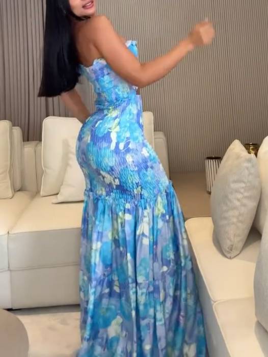 Neckholder-Tube-Top mit Print