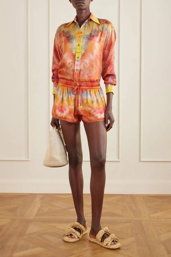 Sunset Tie-Dye Silk Two-Piece Set