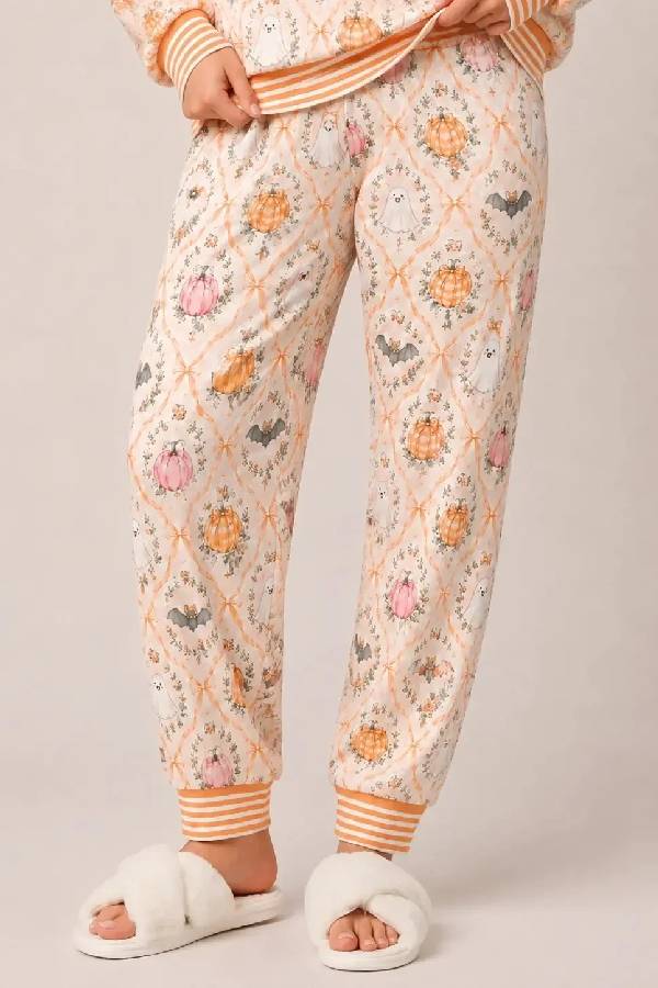 Women's Cute Holiday‑Print Pajama Set