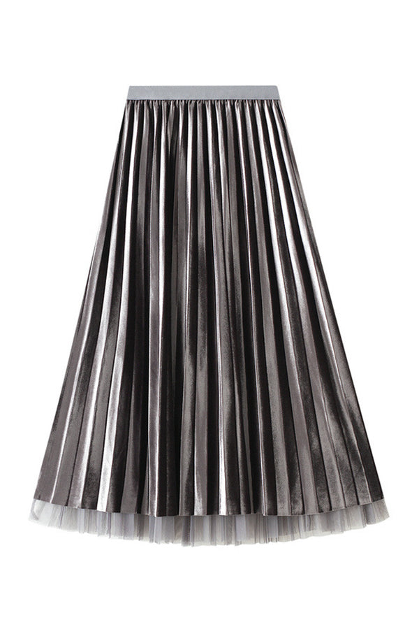 Reversible gold velvet mesh skirt 4 one size