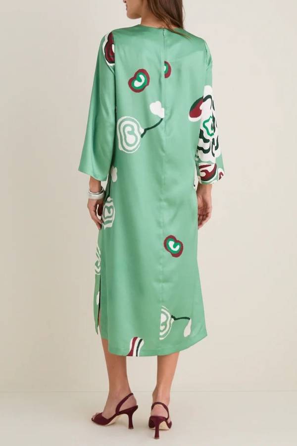 Fauvist Floral Hammered Satin Jamie Dress