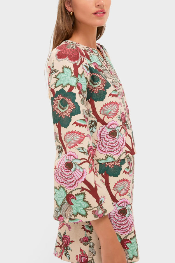 Garden scroll V-neck Maxine top and mini skirt set