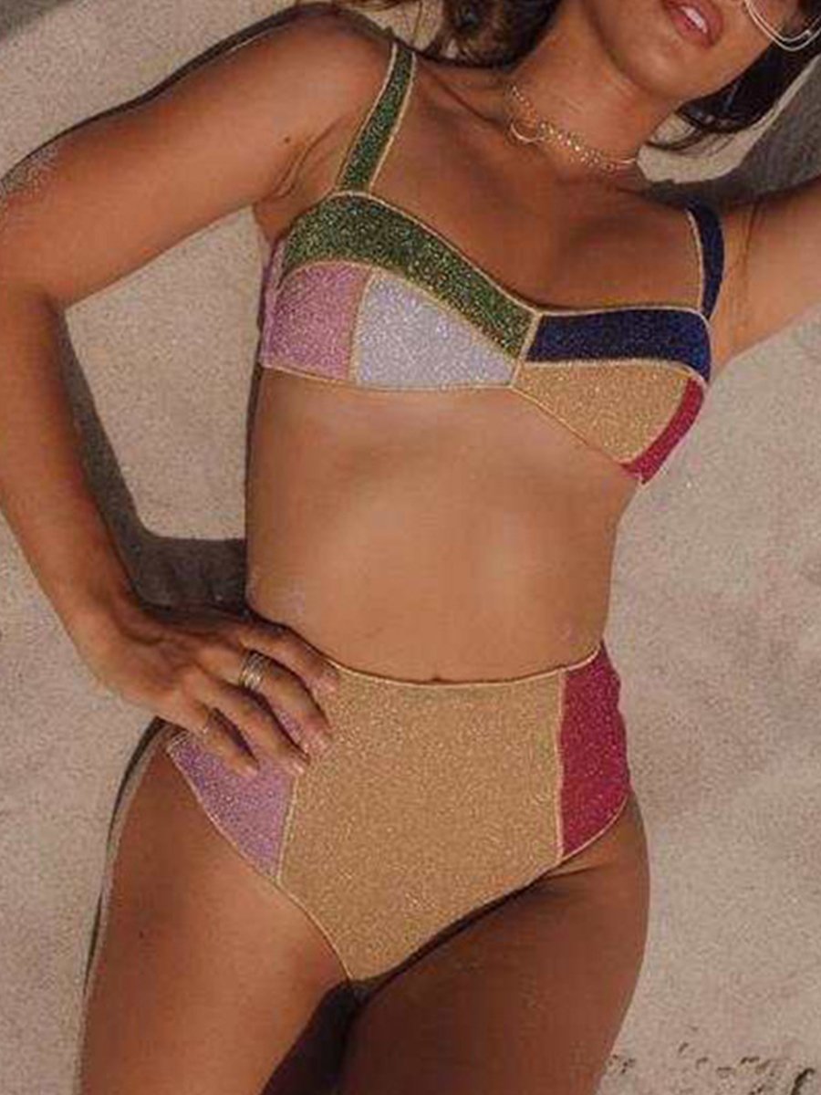 Color Block Bikini Multicolor