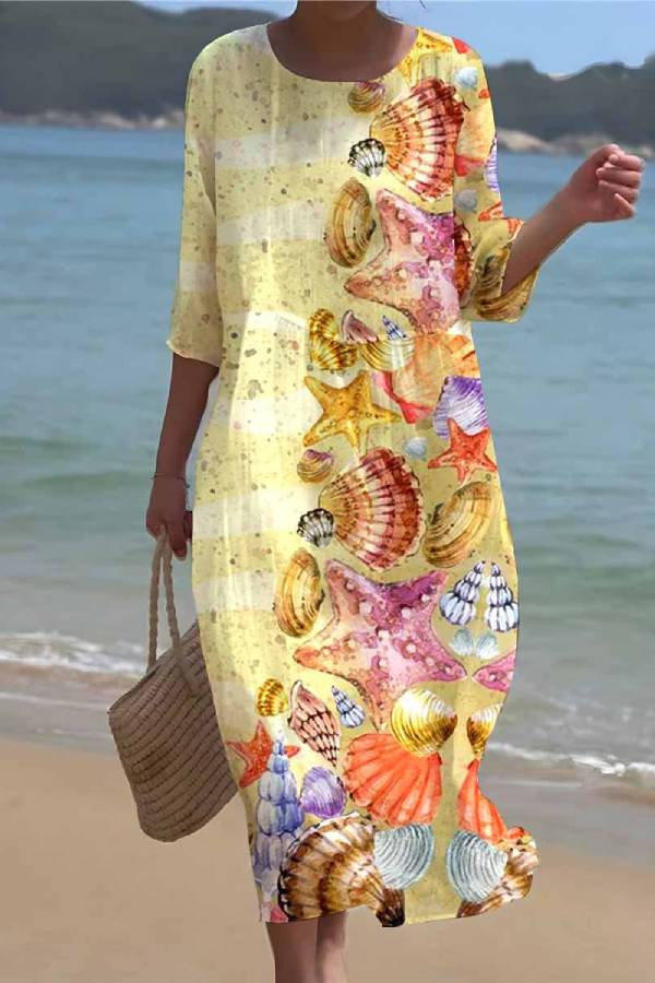 Three-quarter long sleeves for girls in summer Yellow