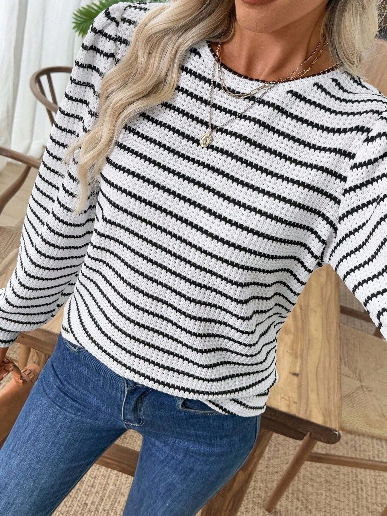 Textured Knit Long Sleeve – Soft Stretch Fit