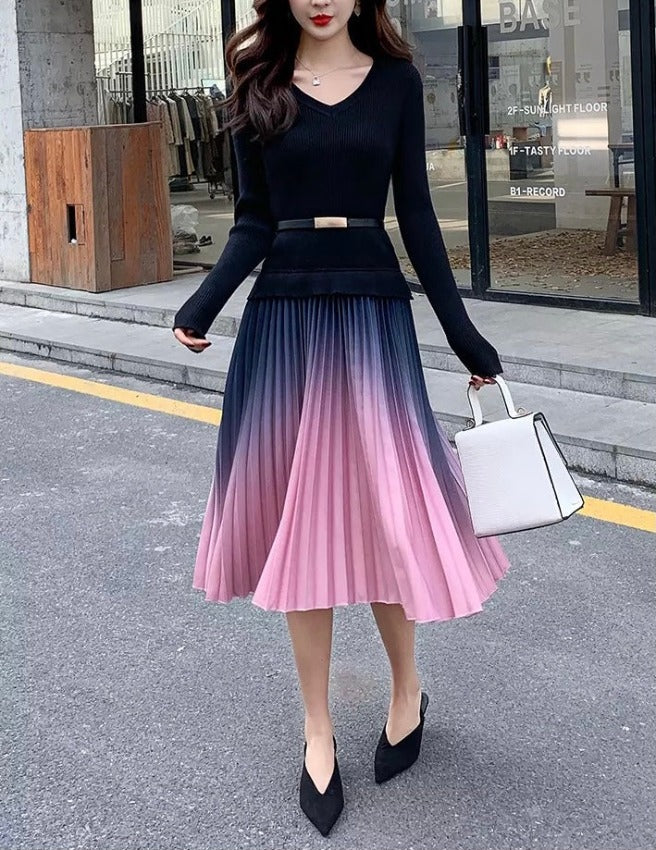 NATALIE GRADIENT DRESS Black