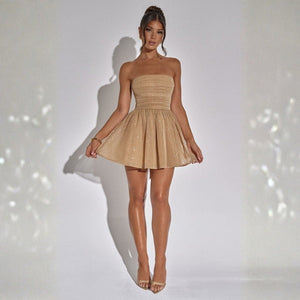 The Amalfi Party Sparkle Bow Mini Strapless Dress