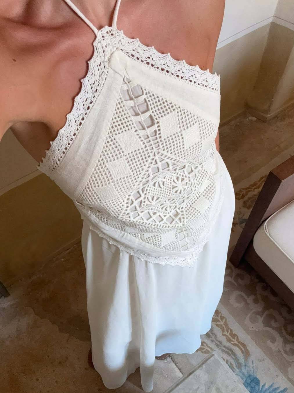 Halter Neck Backless Lace Top And Skirt Set-Top