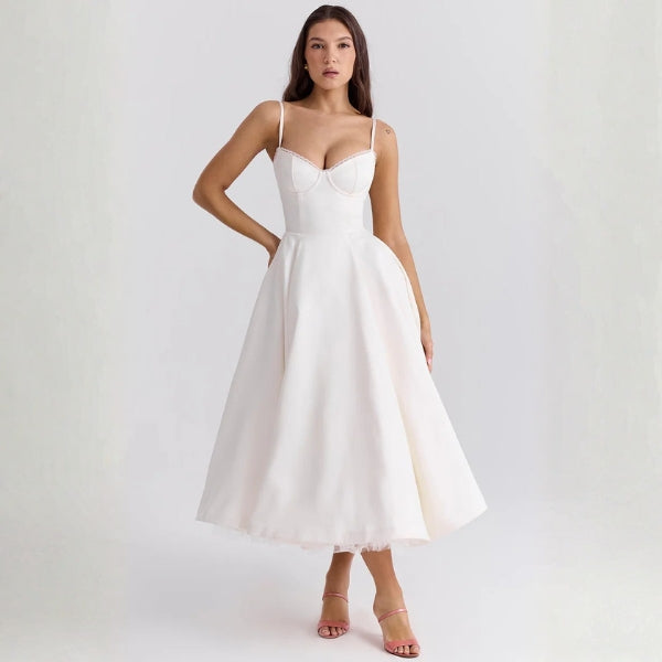 The Vienna Structured Corset Midi Dress