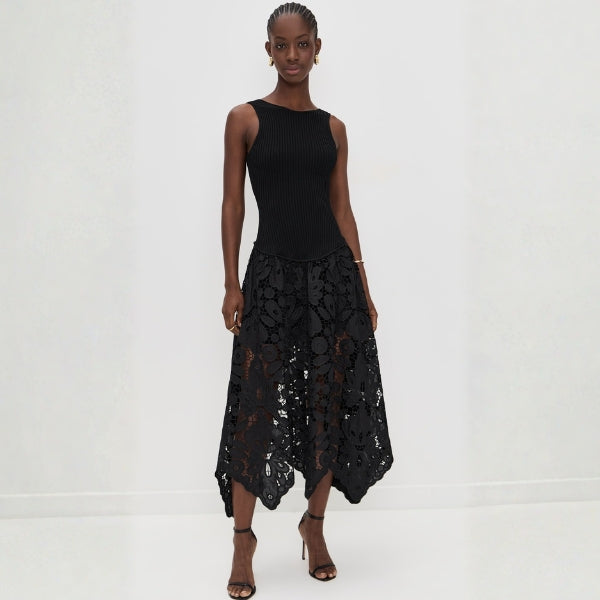 The Kensington Open-Back Lace Midi Dress