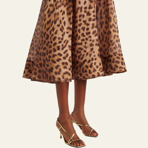 The Portofino Leopard Structured Corset Midi Dress