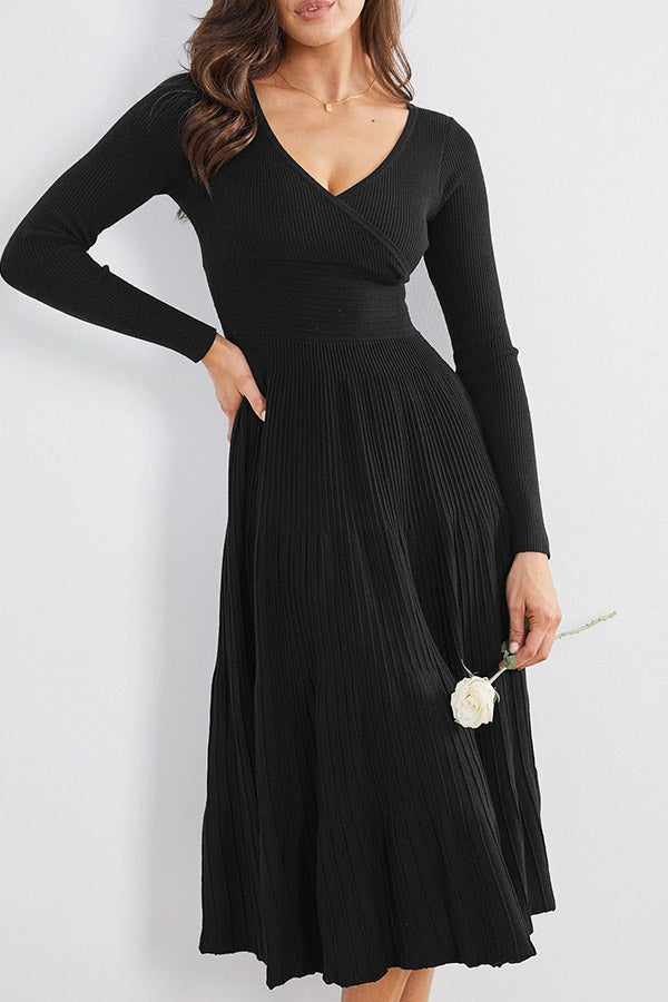 Irregular Ladies Solid Color Wool Knit Skirt Knitted Skirt Black