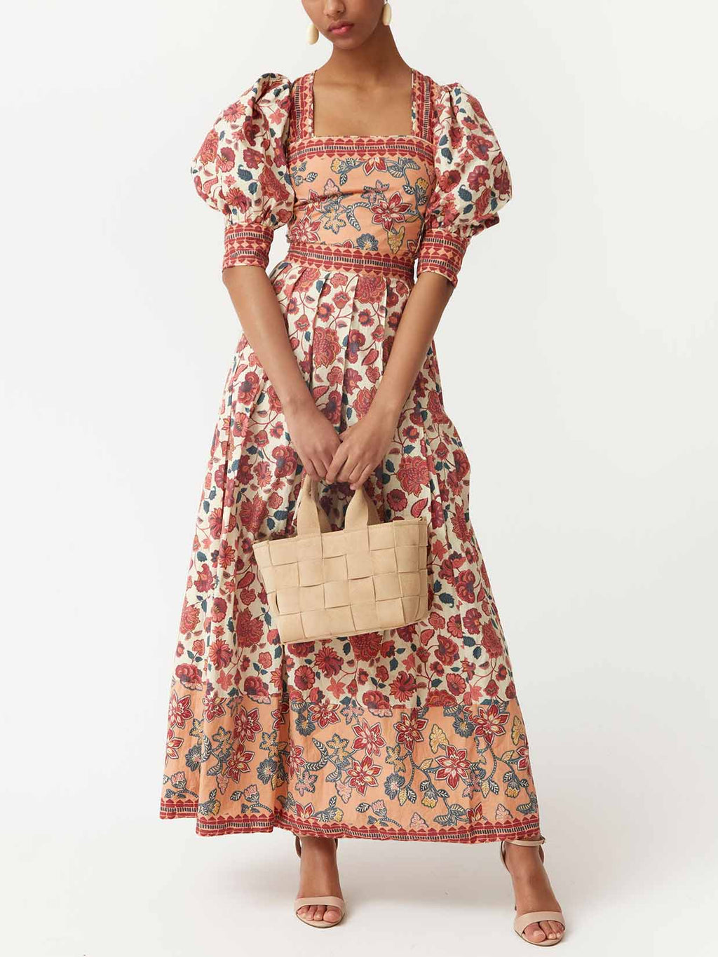 Retro Ethnic Floral Print Long Skirt