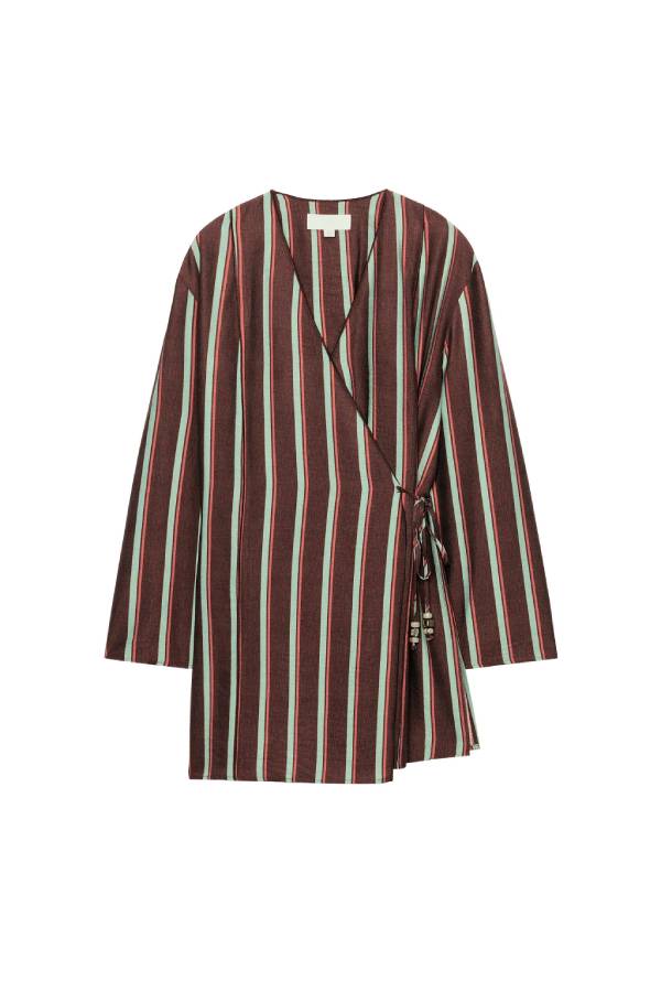 STRIPED WRAP JACKET