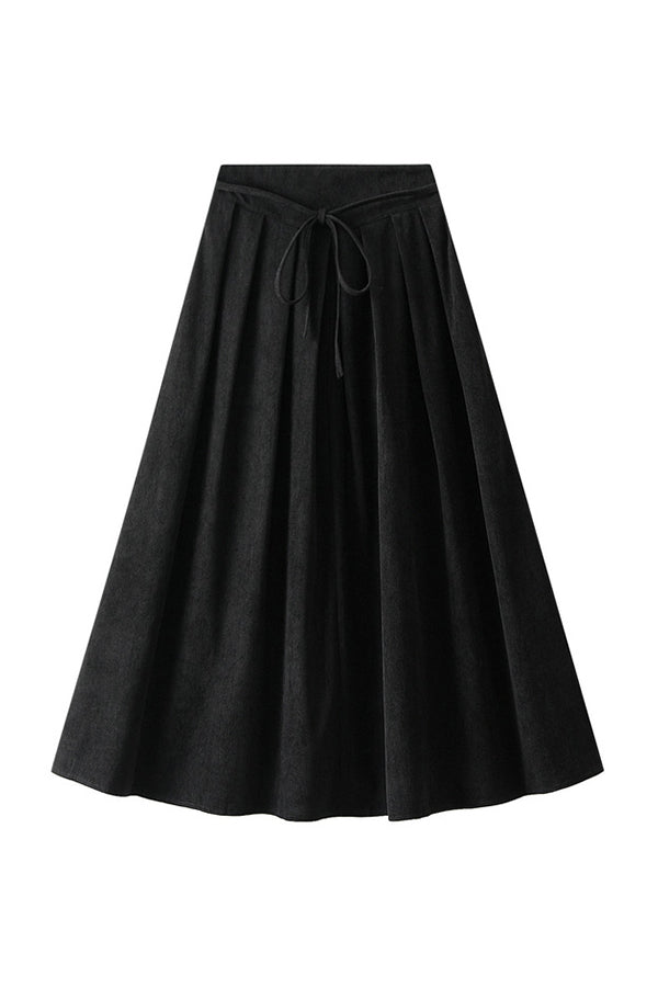 high waist pleated skirt Black one size