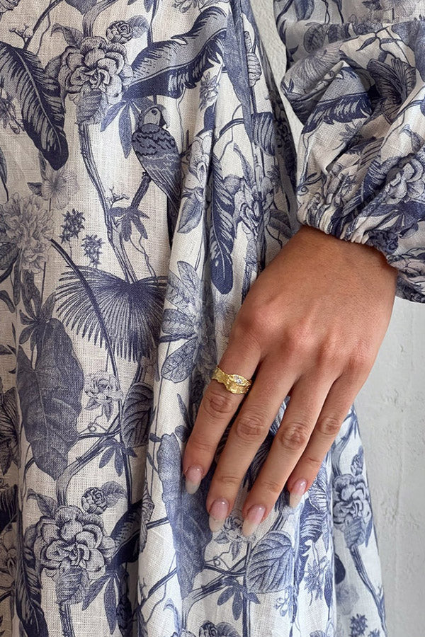 Transform Your Wardrobe Jungle Print Belt Pocketed Shirt Maxi Dress