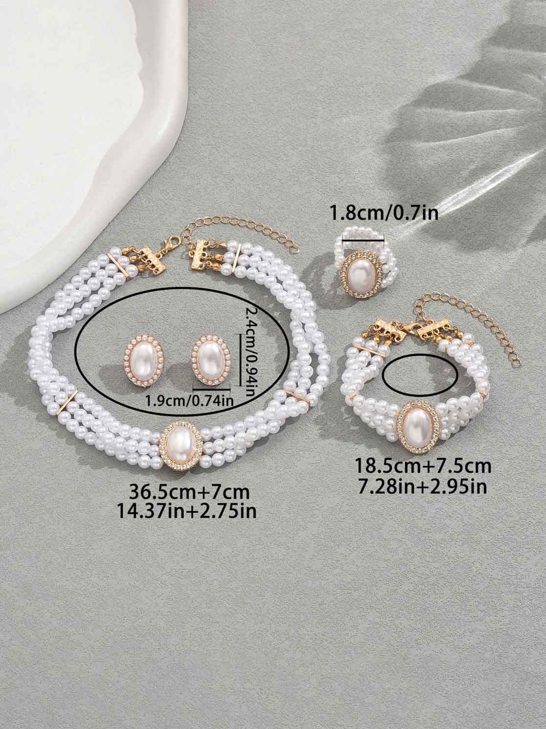 Vielseitiges Retro-Mehrschicht-Schlüsselbein-Halskettenset mit Diamanten und Perlen