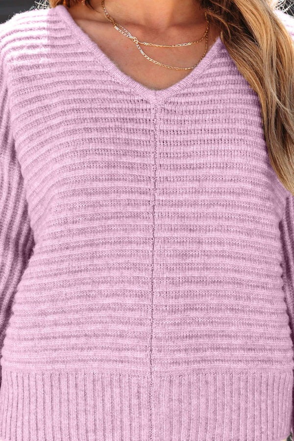 V-neck pullover casual commuting long-sleeved sweater sweater Purple