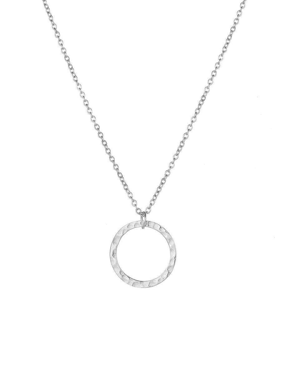 LUXE Organic Open Circle Necklace Silver one size