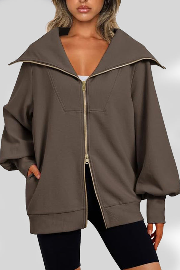 Efan Two Way Zip Pocket Jacket Camel