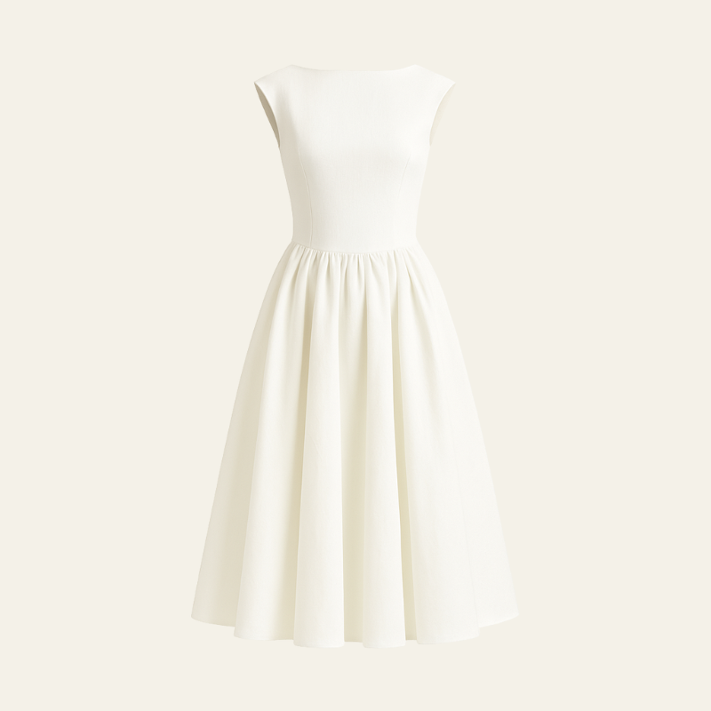 The Florence Structured A-Line Midi Dress