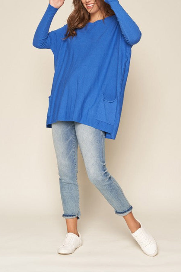 BOYFRIEND POCKET SWEATER Classic Blue