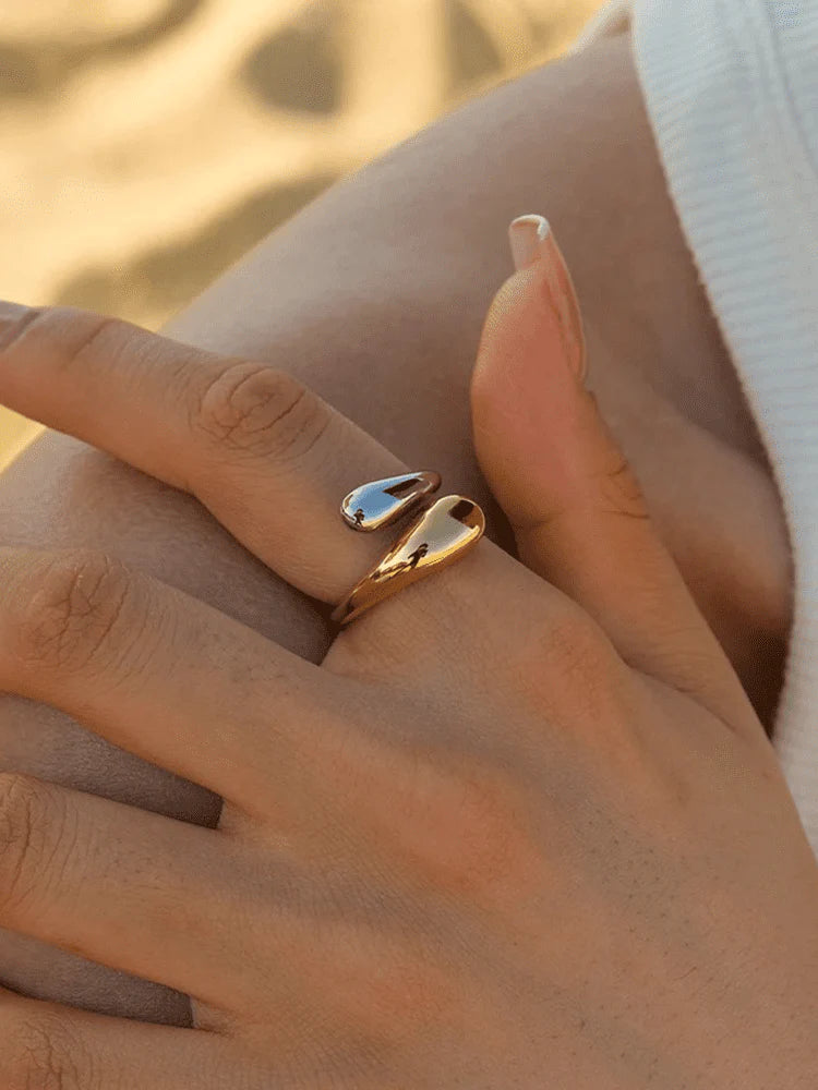 Jessica Druppel Ring Goud-Zilver Gold one size