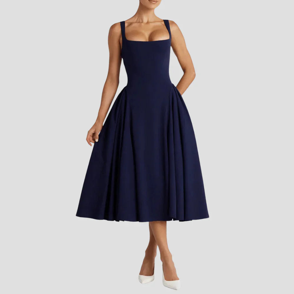 The Sorrento Structured Pleated Midi Dress