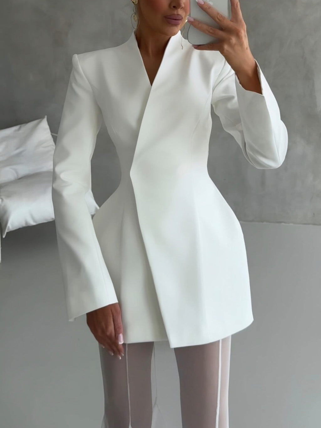 Elegant Asymmetric Tailored Blazer