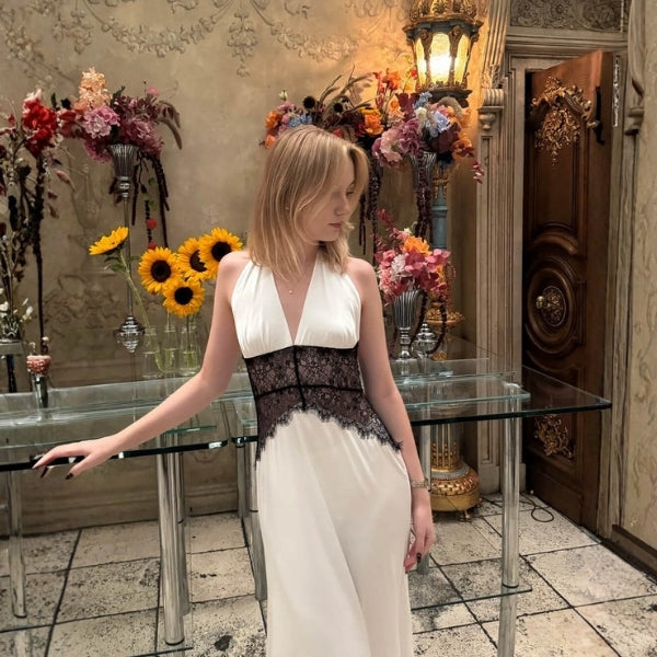 The Verona Lace-Waist Halter Dress