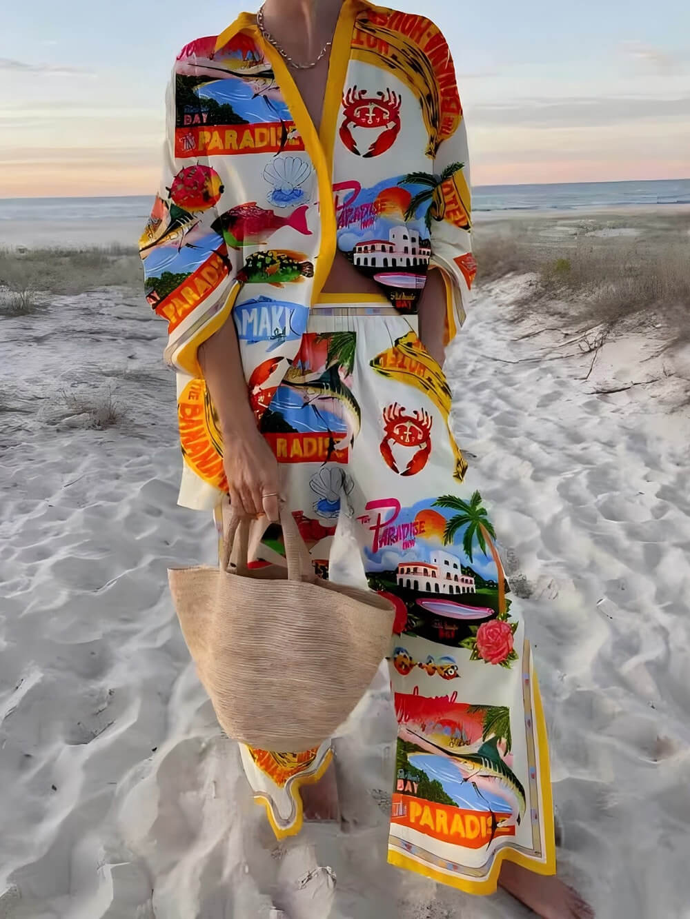 Ensemble imprimé unique de style décontracté et de vacances