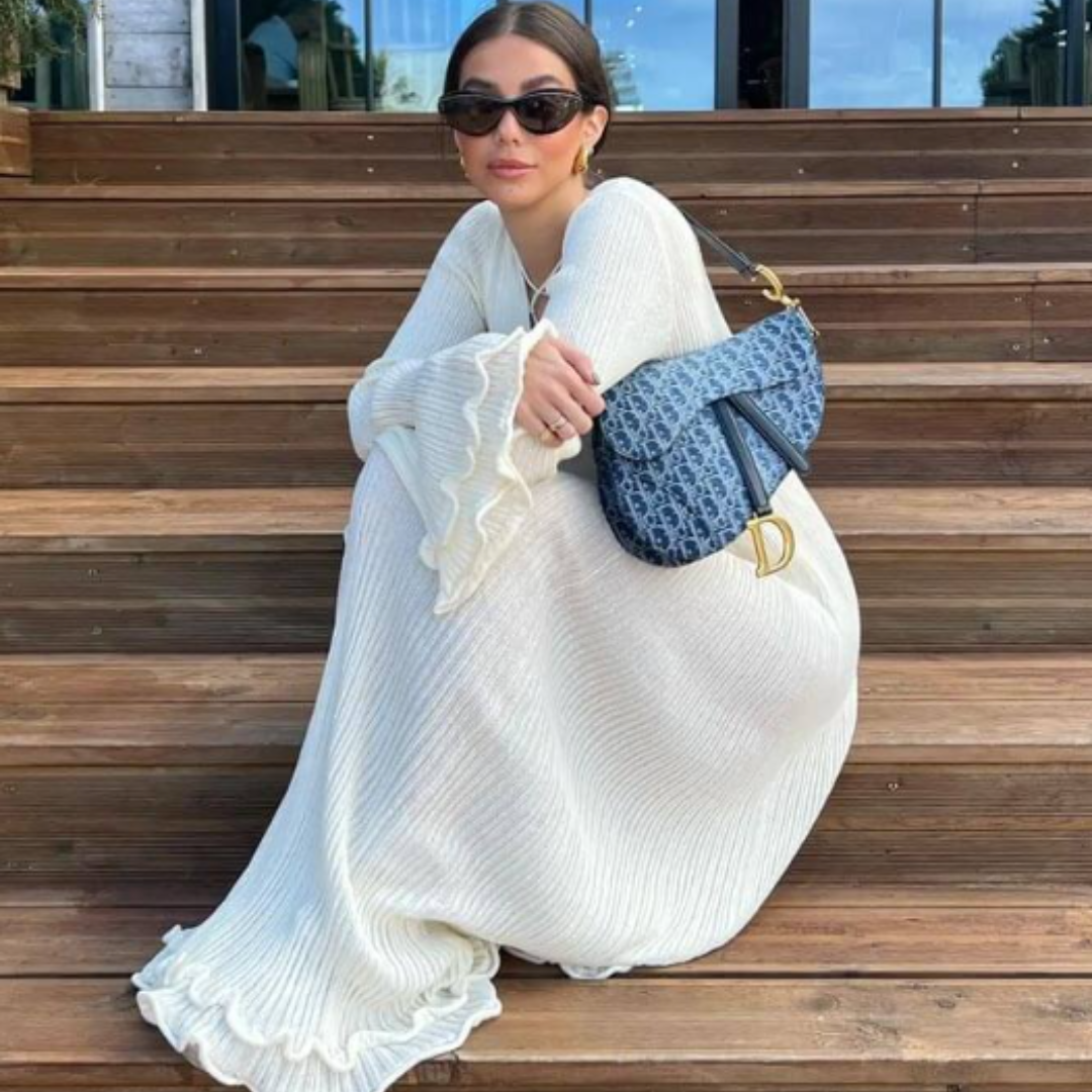 The Lucerne Pleated Knit Maxi Dress